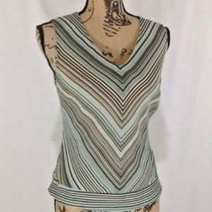Jones Wear  Sz 4 Sleeveless Lined Top V Neclkline
